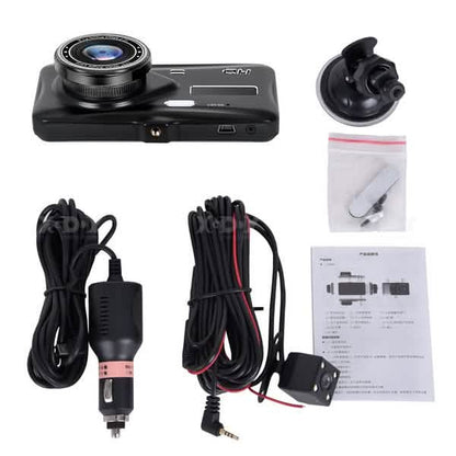 A6T 4-Inch 170° Wide Angle Full HD 1080P Car DVR Dual Lens Dash Cam Rear View Camera Video Recorder with Touch Screen DailySale