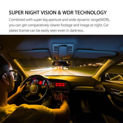 A6T 4-Inch 170° Wide Angle Full HD 1080P Car DVR Dual Lens Dash Cam Rear View Camera Video Recorder with Touch Screen DailySale