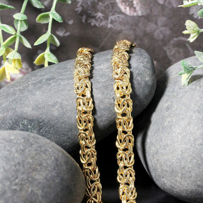 14k Yellow Gold Byzantine Motif Chain Necklace Bids.com