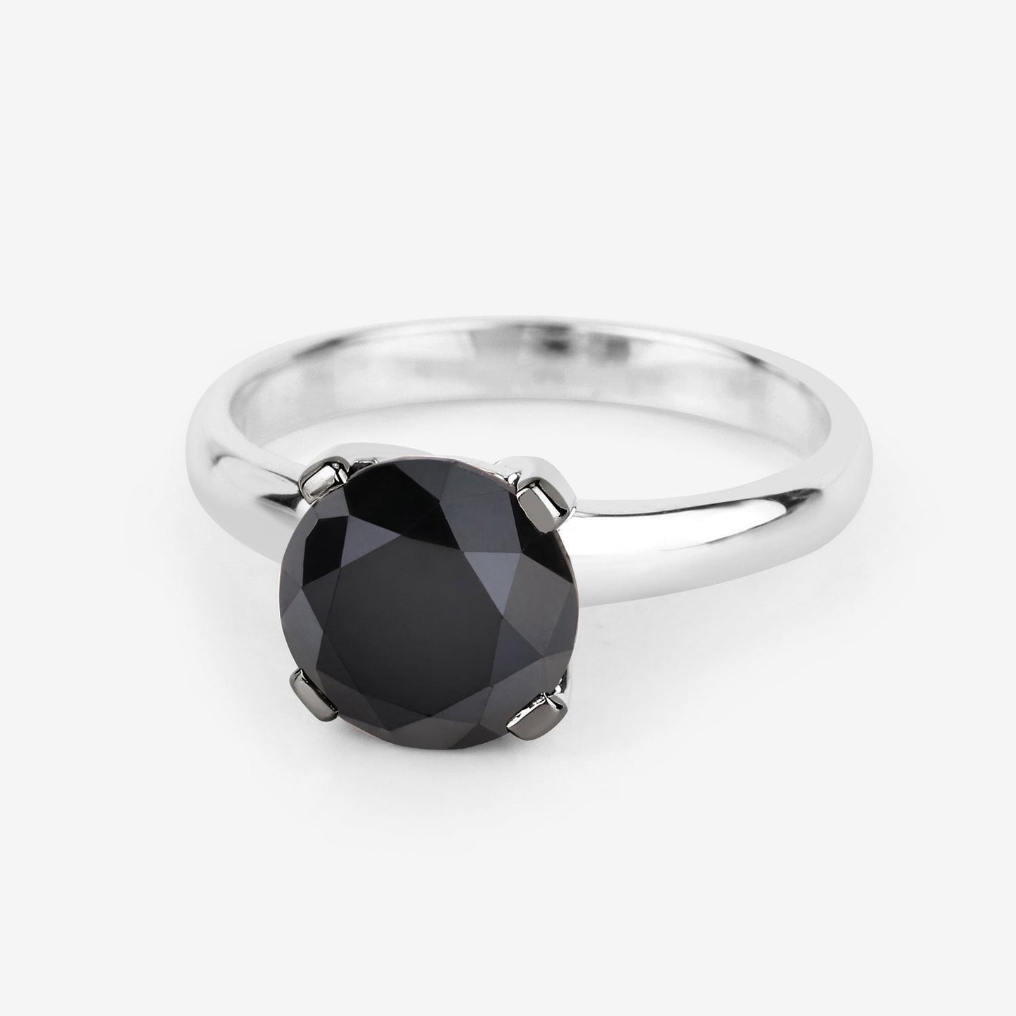 3.00 Carat Genuine Black Diamond 14K White Gold Ring Bids.com