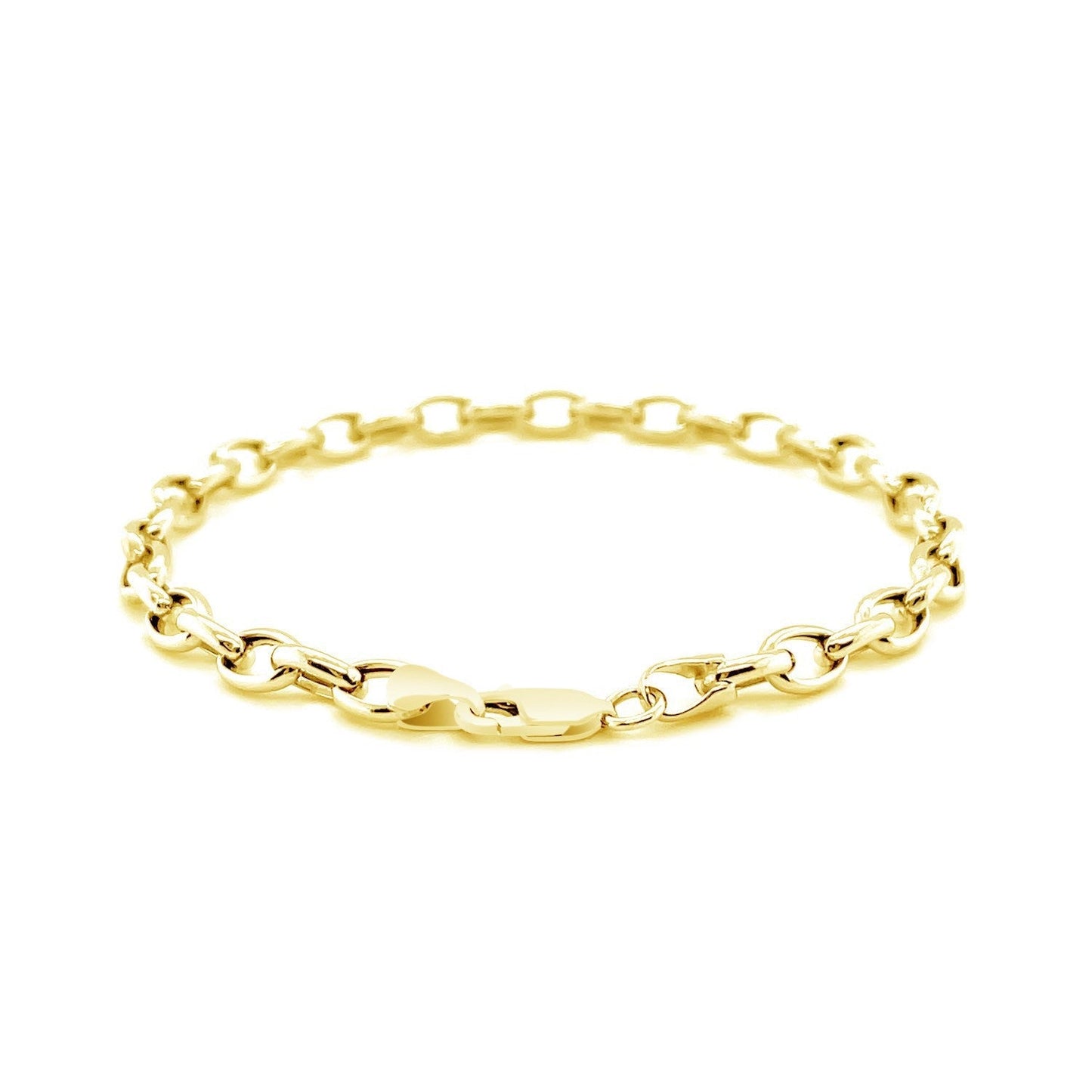 4.6mm 14k Yellow Gold Oval Rolo Bracelet Bids.com