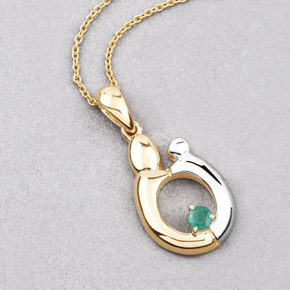 0.17 Carat Genuine Emerald .925 Sterling Silver Pendant Bids.com