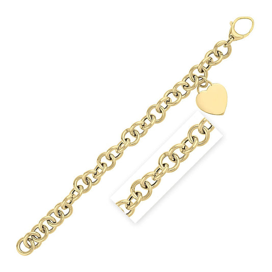 14k Yellow Gold 7 1/2 inch Rolo Link Bracelet (11.40 mm) Bids.com
