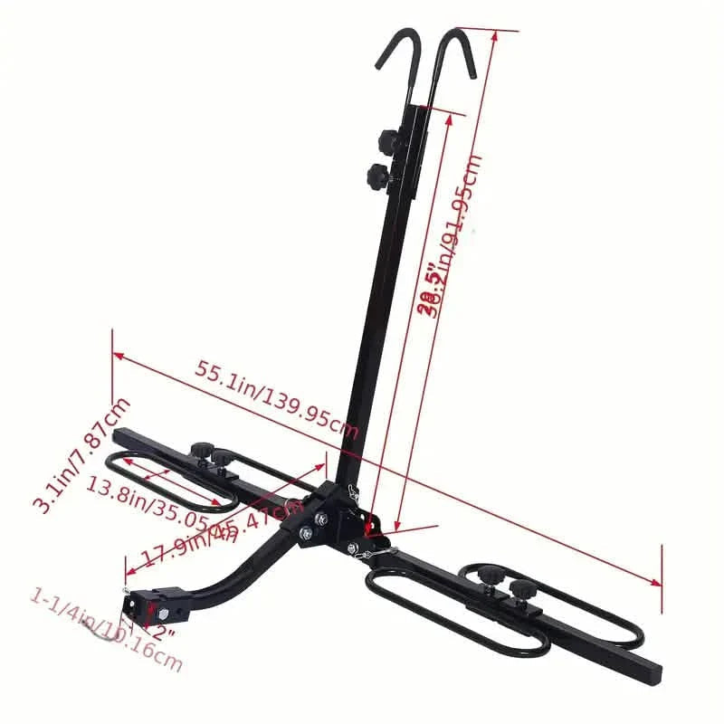 2 Bike Carrier Platform Hitch Rack Bicycle Rider Mount Fold Receiver 2" DailySale