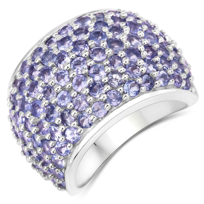 4.22 Carat Genuine Tanzanite .925 Sterling Silver Ring Bids.com