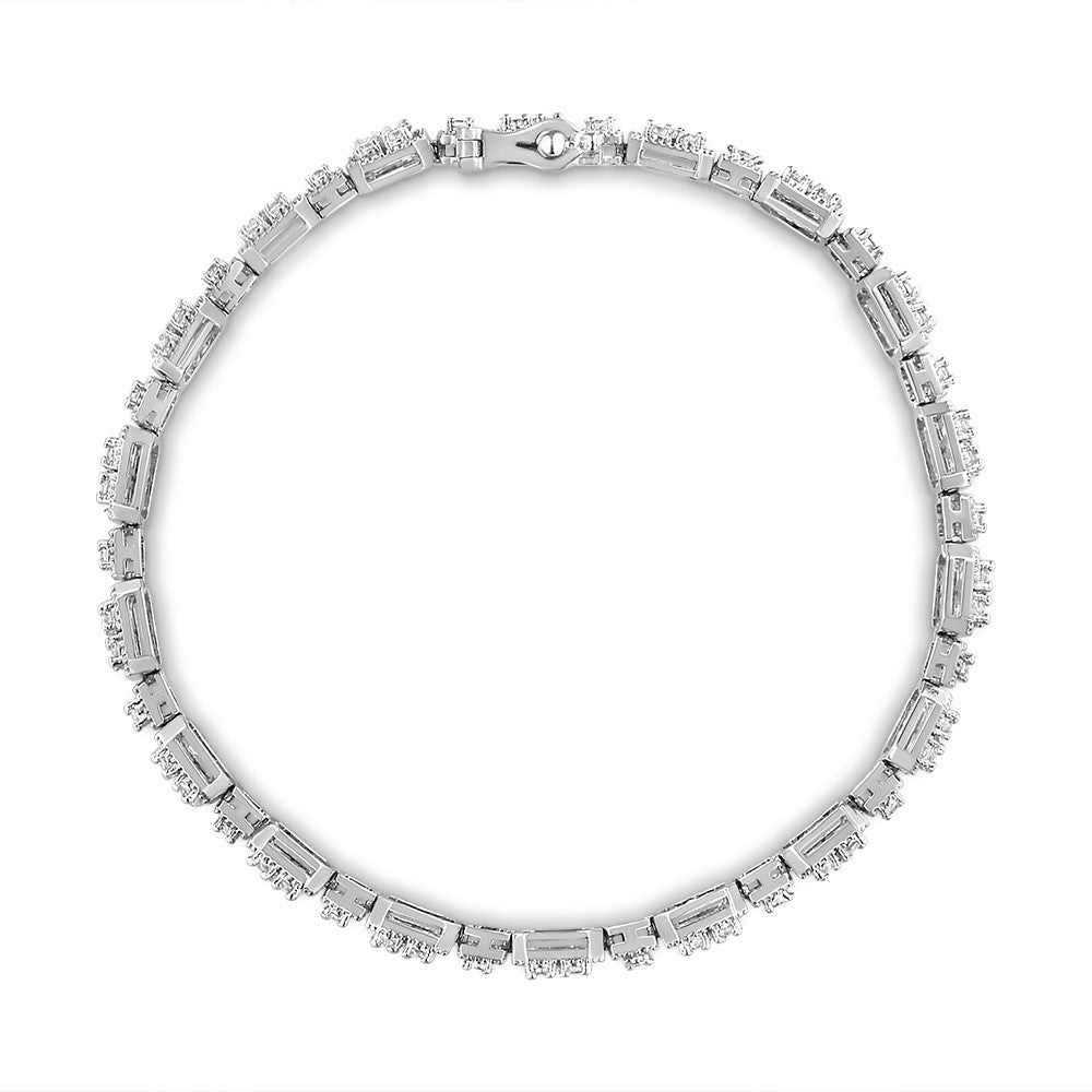 10K White Gold 2.0 Cttw Diamond Square Link Bracelet (J-K Color, I2-I3 Clarity) - Size 7.25" Bids.com
