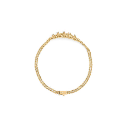10K Yellow Gold 1/4 Cttw Round-Cut Diamond Basket Weave Rope Chain Style 7" Bracelet (H-I Color, I1-I2 Clarity) Bids.com