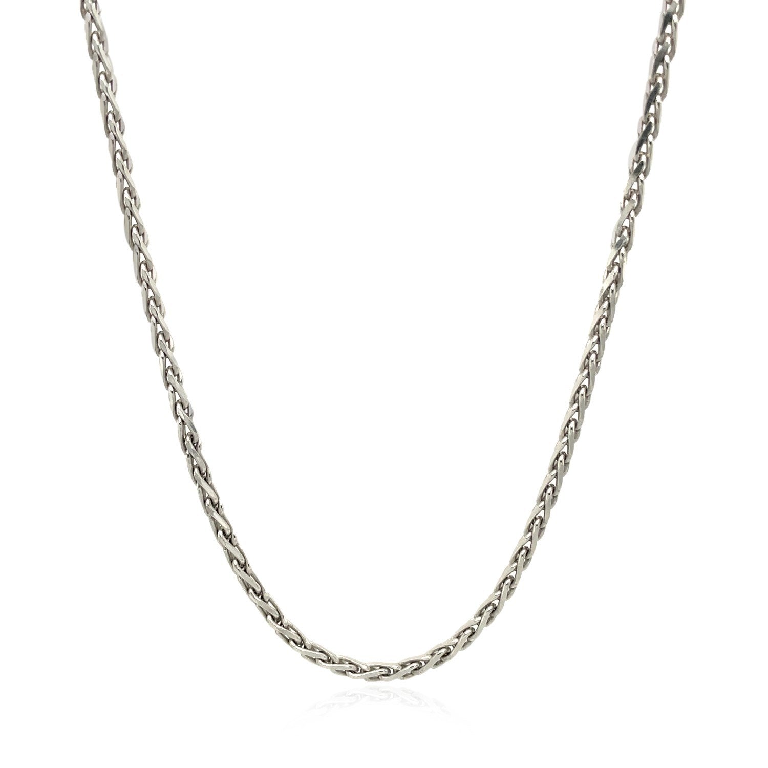 2.2mm Sterling Silver Rhodium Plated Wheat Chain Bids.com