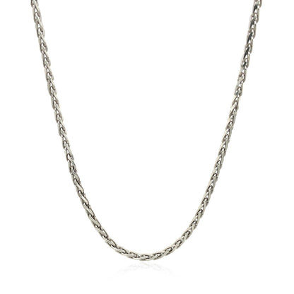 2.2mm Sterling Silver Rhodium Plated Wheat Chain Bids.com