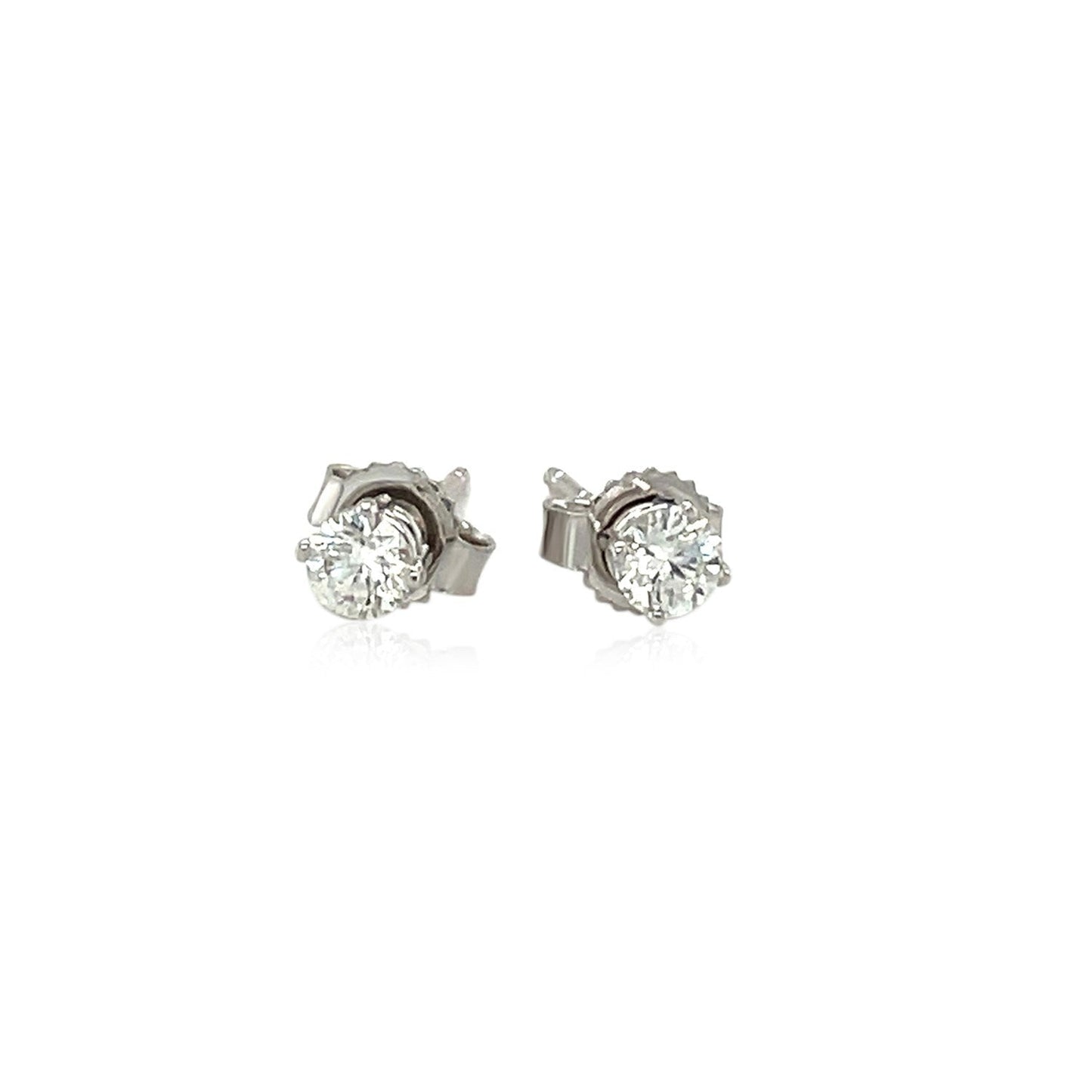 14k White Gold Diamond Four Prong Stud Earrings (1/4 cttw) Bids.com