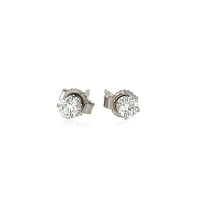 14k White Gold Diamond Four Prong Stud Earrings (1/4 cttw) Bids.com
