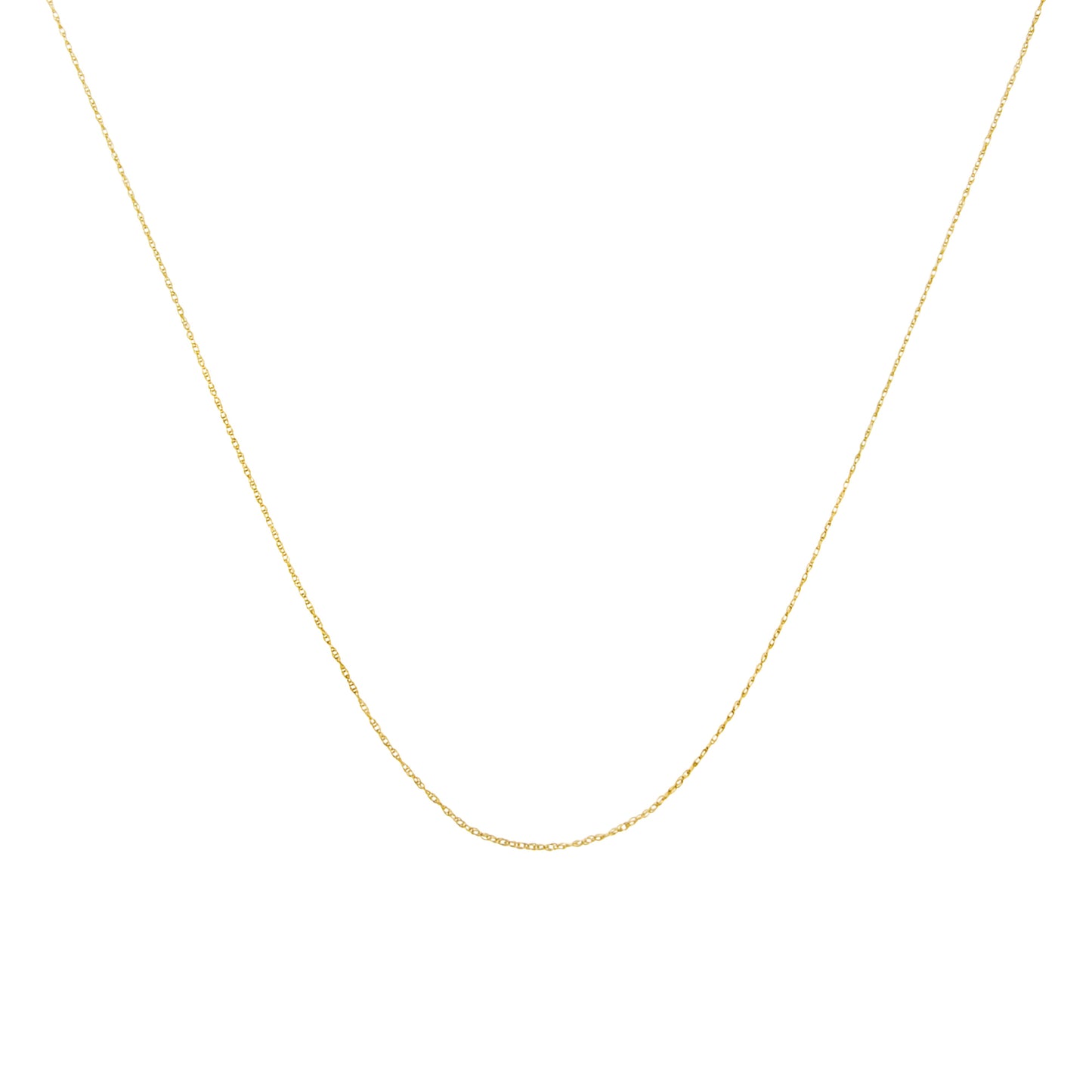 Solid 10K Yellow Gold 0.5mm Slim and Dainty Unisex 18" Rope Chain Necklace Bids.com