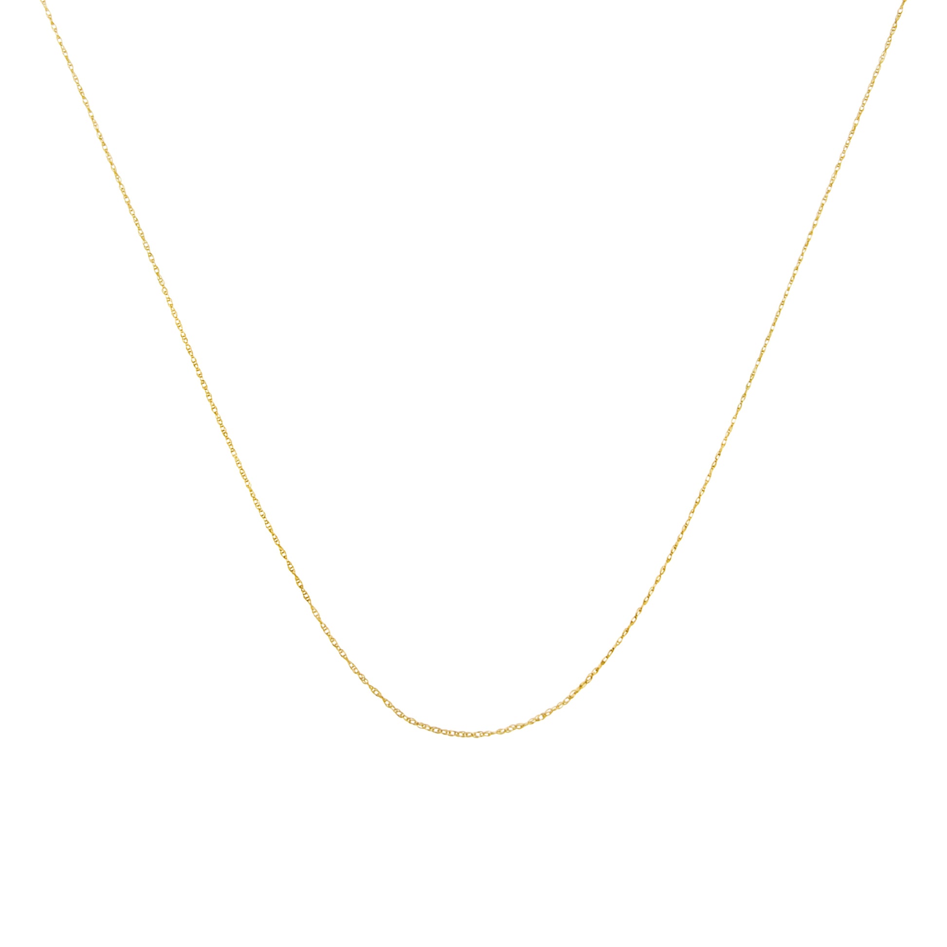 Solid 10K Yellow Gold 0.5mm Slim and Dainty Unisex 18" Rope Chain Necklace Bids.com