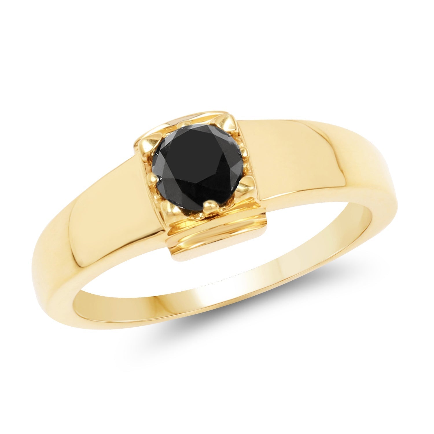 0.50 Carat Genuine Black Diamond .925 Sterling Silver Ring Bids.com