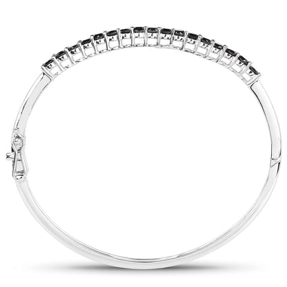 2.50 Carat Genuine Black Diamond .925 Sterling Silver Bangle Bids.com