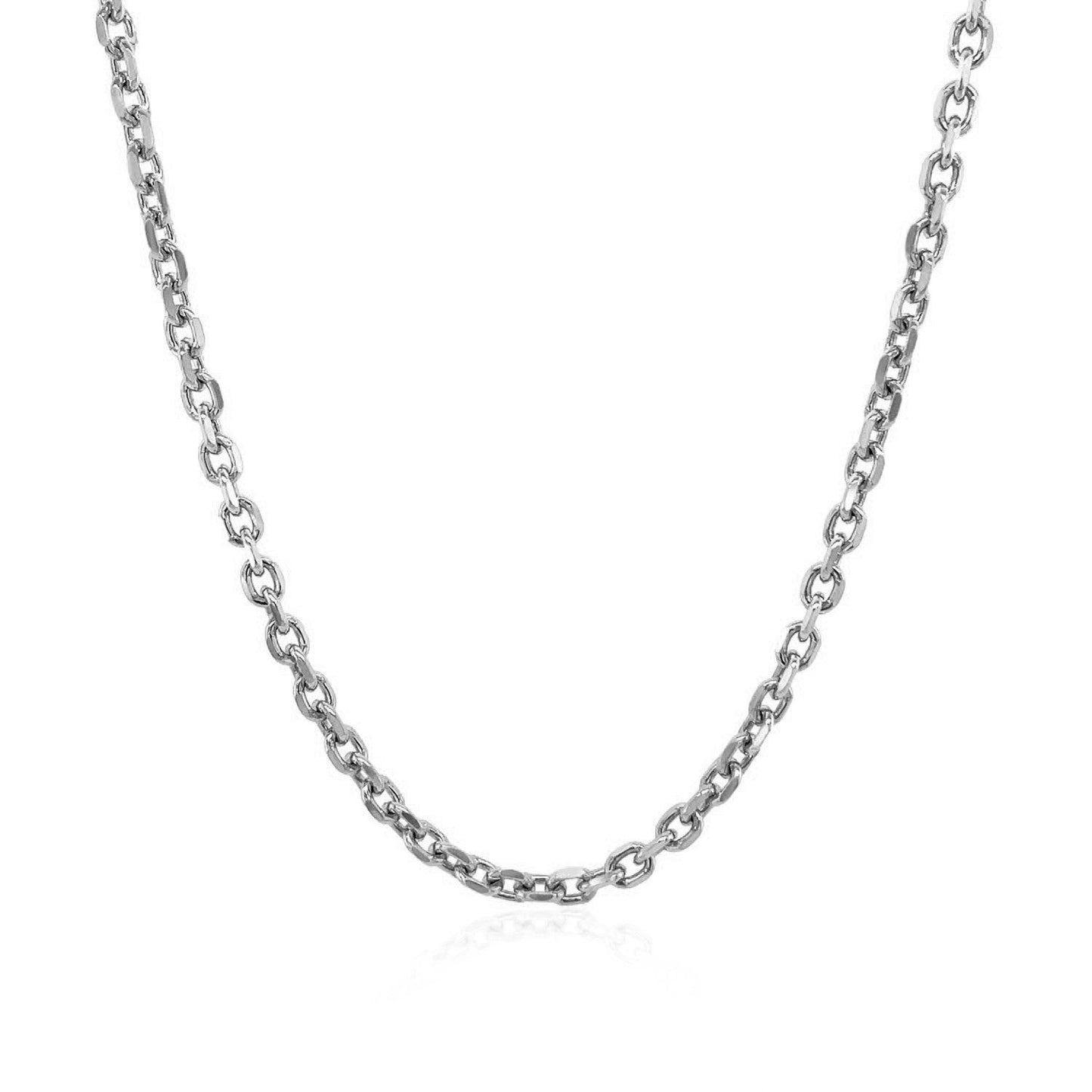 2.3mm 14k White Gold Diamond Cut Cable Link Chain Bids.com