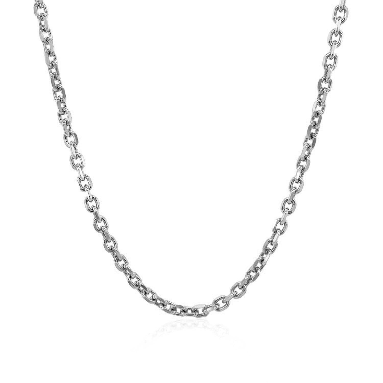 2.3mm 14k White Gold Diamond Cut Cable Link Chain Bids.com