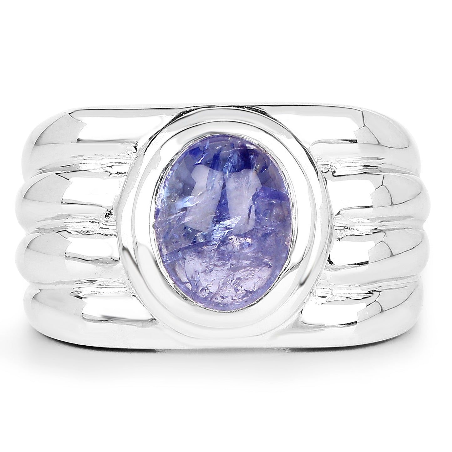 3.55 Carat Genuine Tanzanite .925 Sterling Silver Ring Bids.com