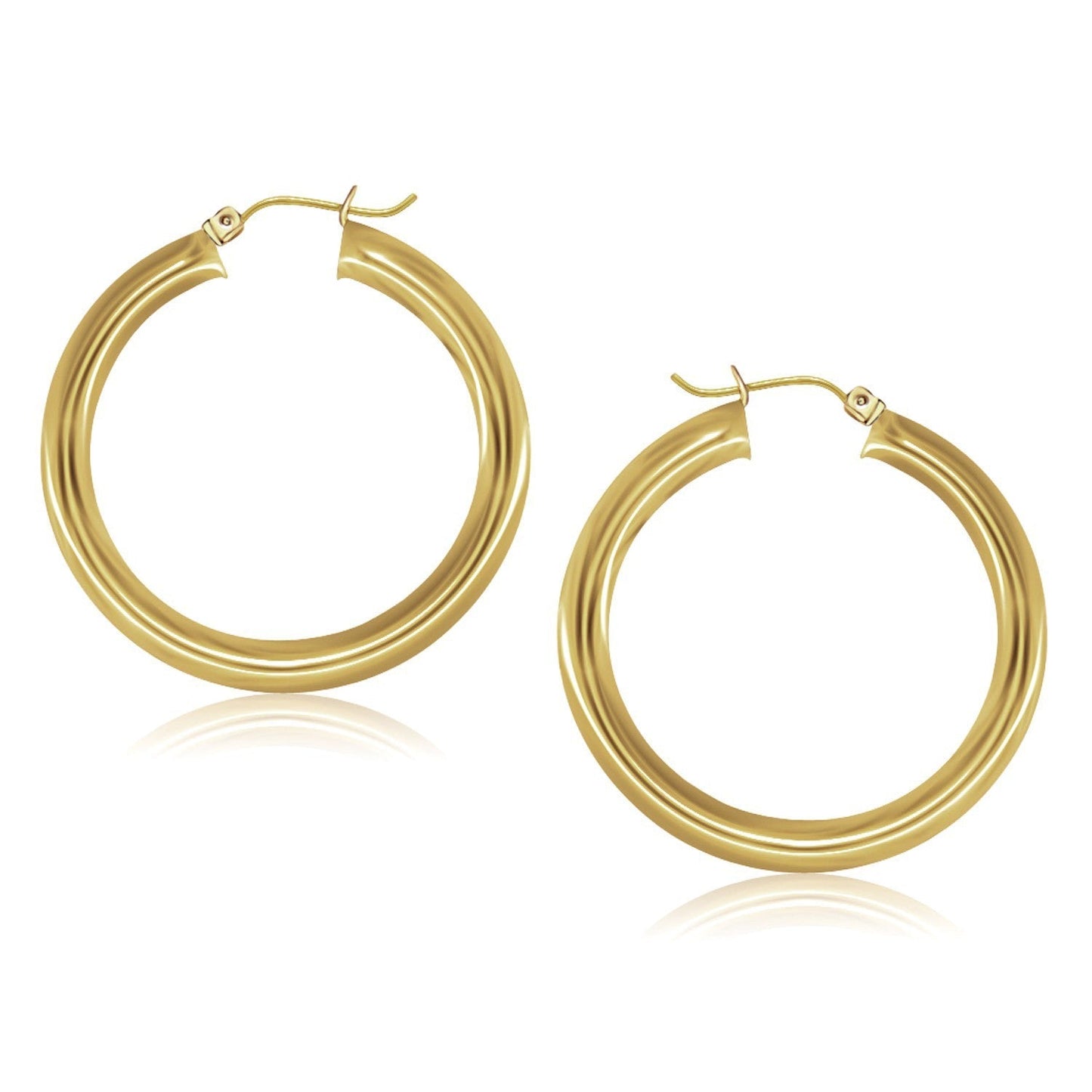 14k Yellow Gold Polished Hoop Earrings (40 mm) Bids.com