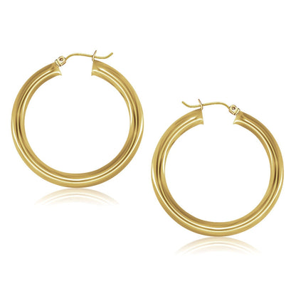14k Yellow Gold Polished Hoop Earrings (40 mm) Bids.com