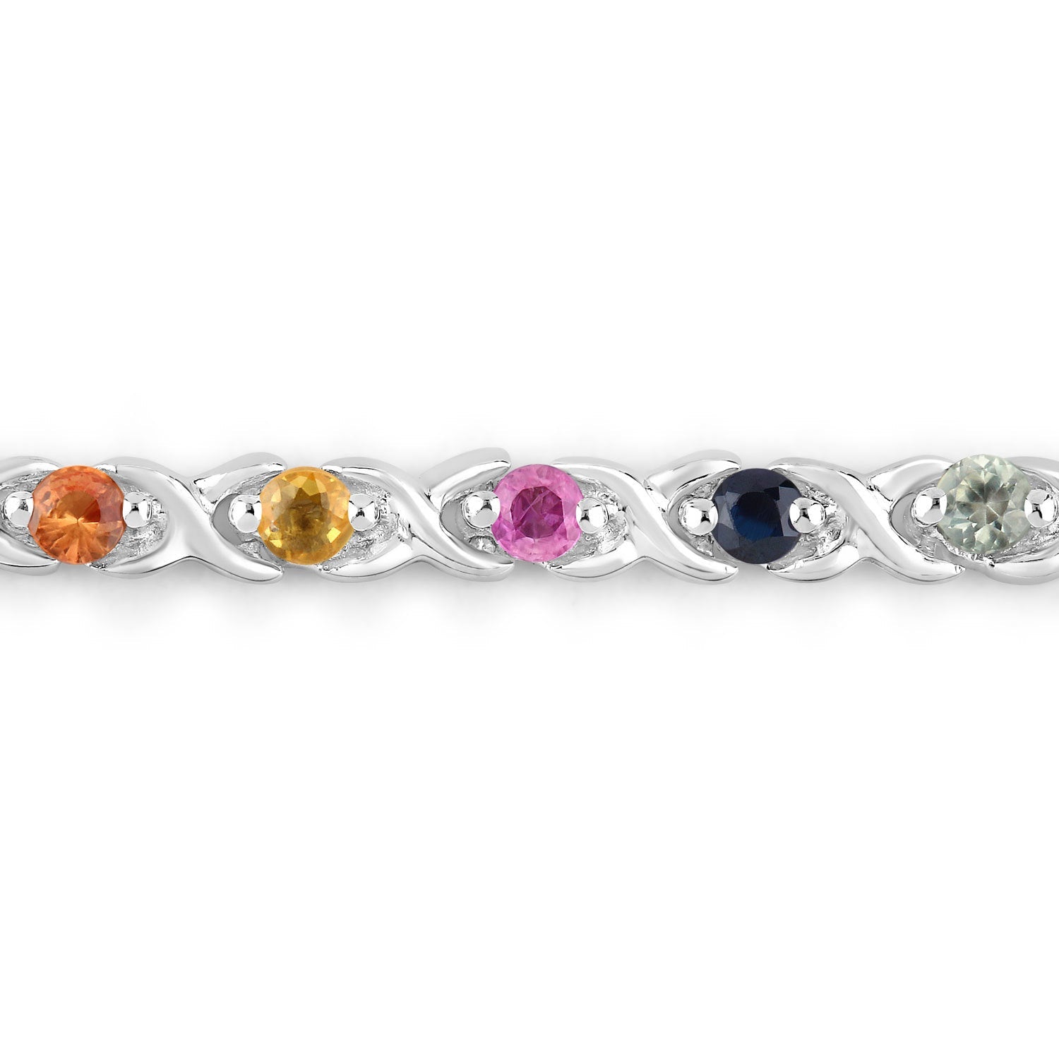 0.88 Carat Genuine Multi Sapphire .925 Sterling Silver Bracelet Bids.com