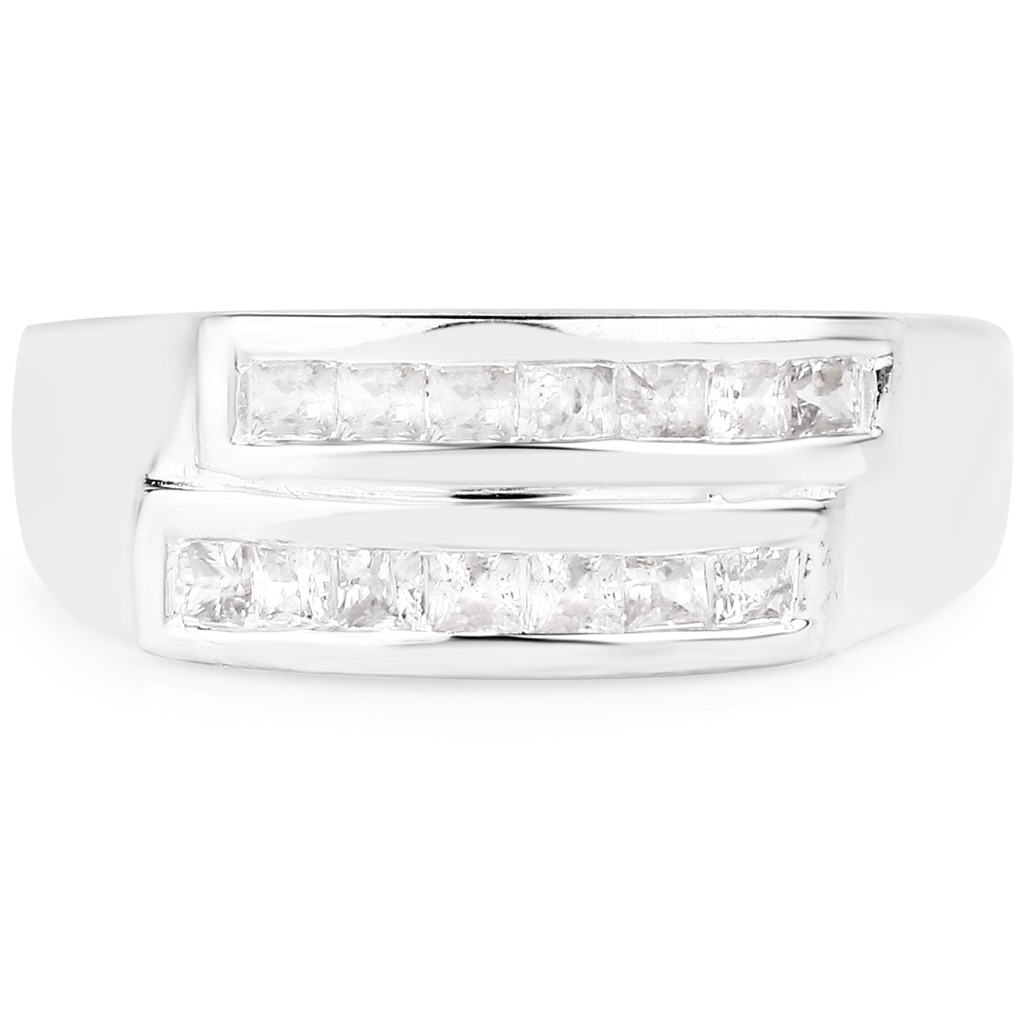 0.70 Carat Genuine White Sapphire .925 Sterling Silver Ring Bids.com