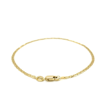 10k Yellow Gold Mariner Link Anklet 1.7mm Bids.com