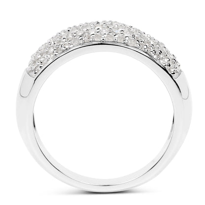 0.96 Carat Genuine White Diamond .925 Sterling Silver Ring Bids.com