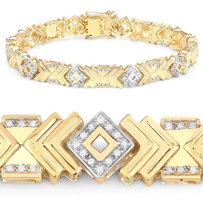 0.98 Carat Genuine White Diamond .925 Sterling Silver Bracelet Bids.com