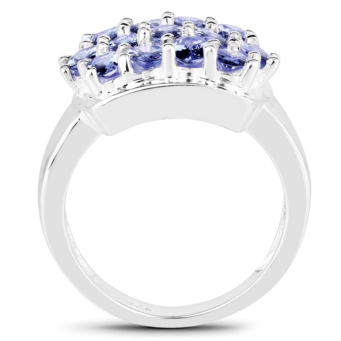 2.21 Carat Genuine Tanzanite .925 Sterling Silver Ring Bids.com