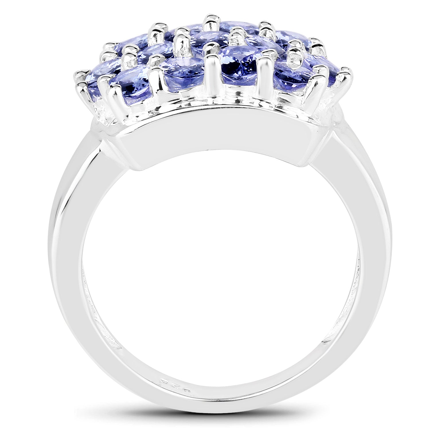 2.21 Carat Genuine Tanzanite .925 Sterling Silver Ring Bids.com