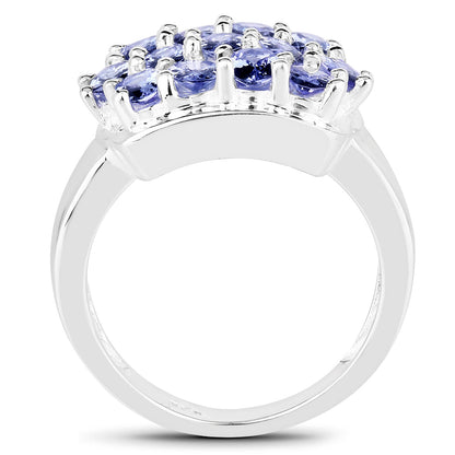 2.21 Carat Genuine Tanzanite .925 Sterling Silver Ring Bids.com