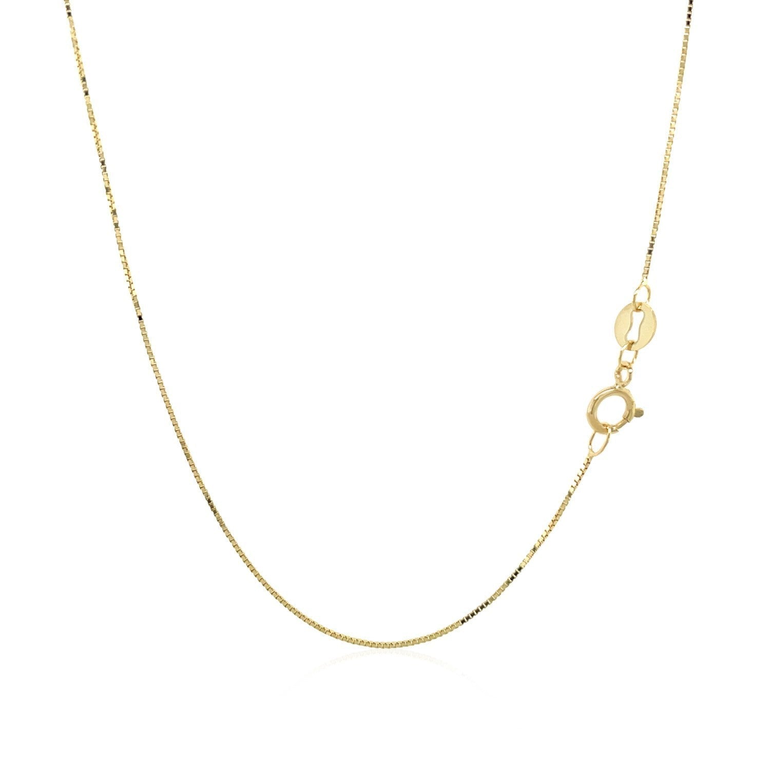 14k Yellow Gold Classic Box Chain 0.6mm Bids.com
