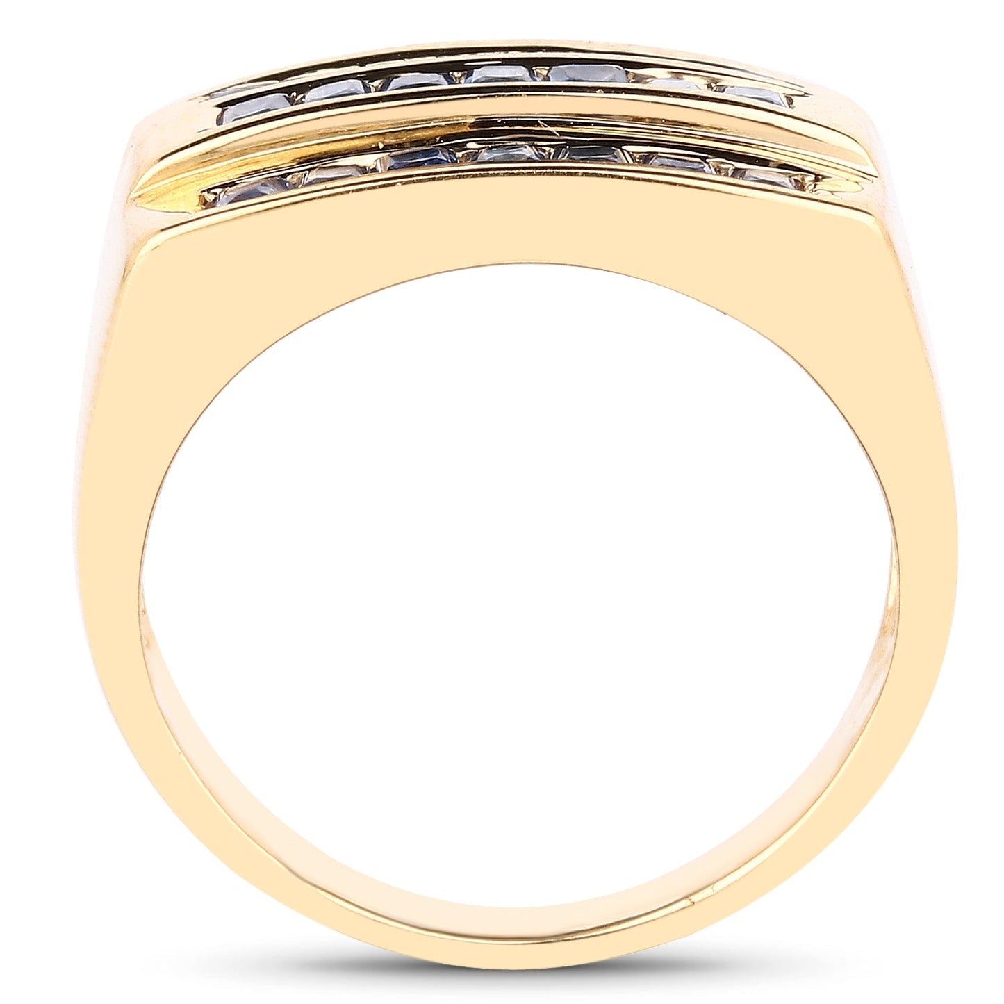 14K Yellow Gold Plated 1.05 Carat Genuine Blue Sapphire .925 Sterling Silver Ring Bids.com