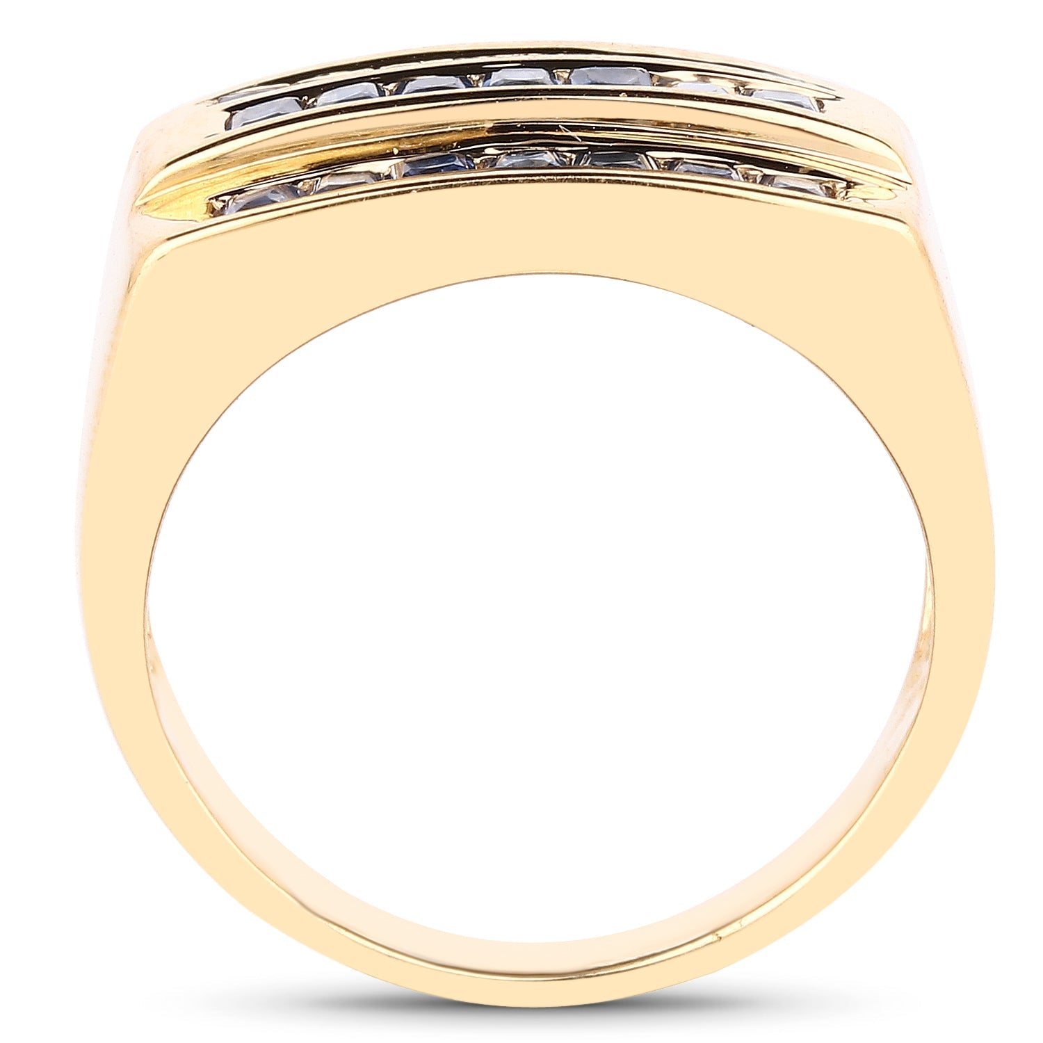 14K Yellow Gold Plated 1.05 Carat Genuine Blue Sapphire .925 Sterling Silver Ring Bids.com