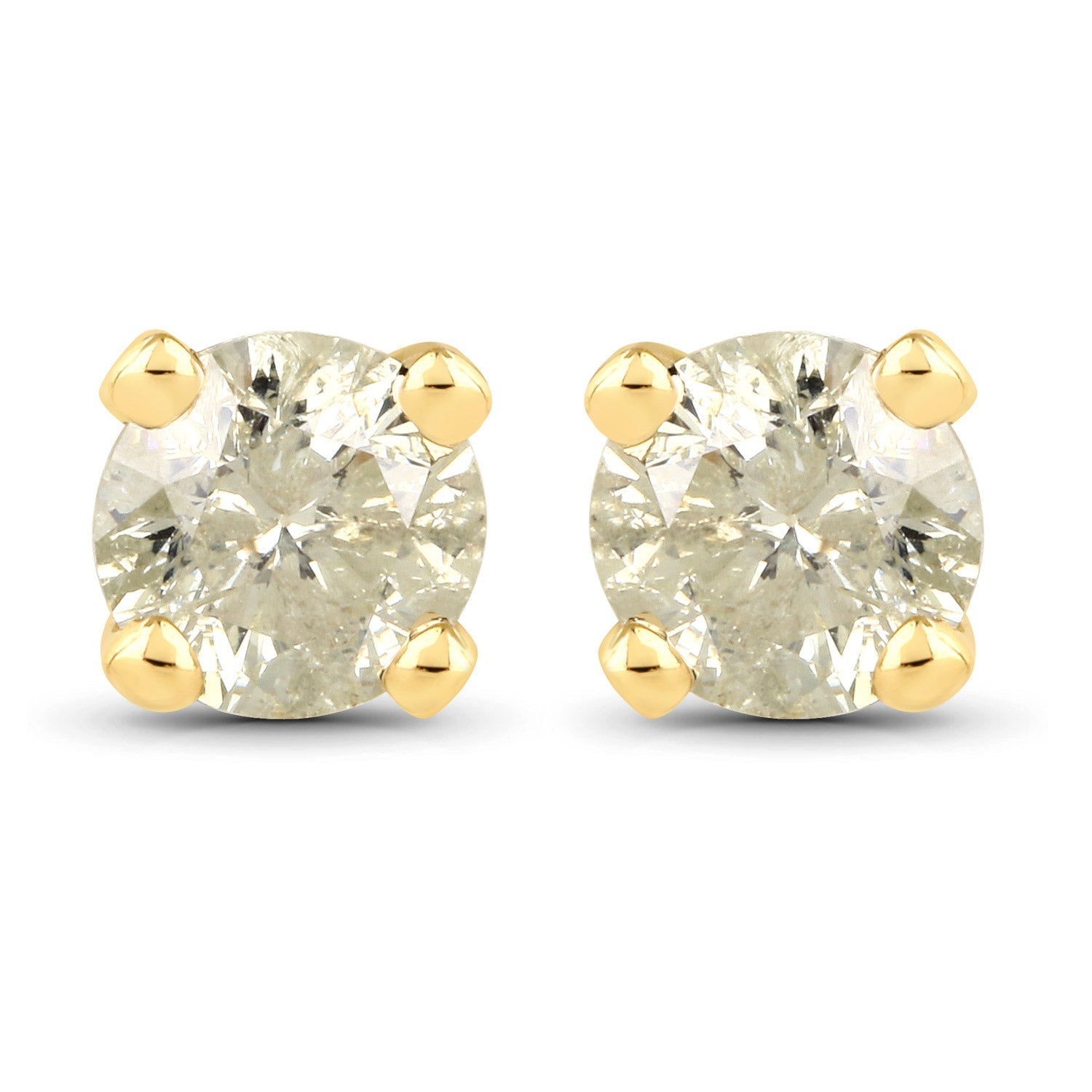 0.92 Carat Genuine LB Diamond 14K Yellow Gold Earrings Bids.com