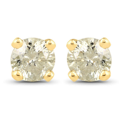 0.92 Carat Genuine LB Diamond 14K Yellow Gold Earrings Bids.com