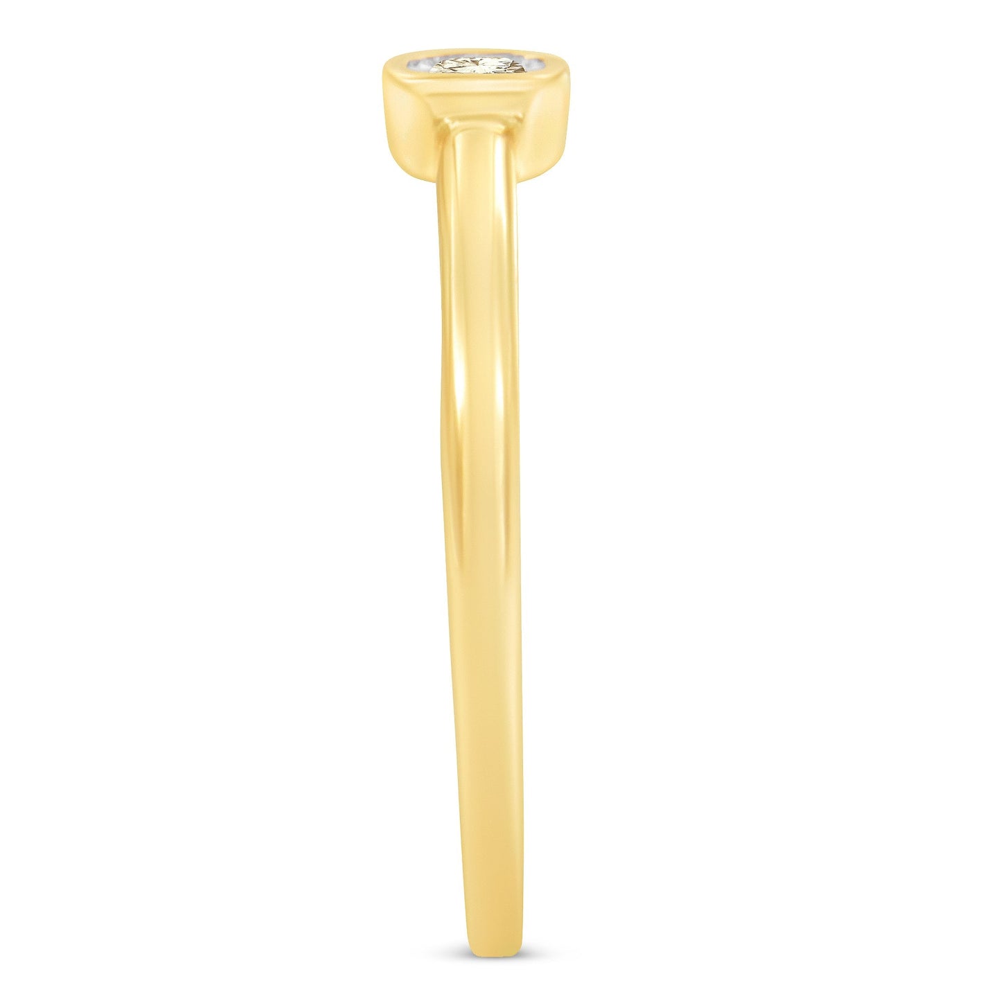 14K Yellow Gold Plated .925 Sterling Silver 1/20 Carat Diamond Square Cushion-Shaped Miracle Set Petite Fashion Promise Ring (J-K Color, I1-I2 Clarity) - Size 6 Bids.com