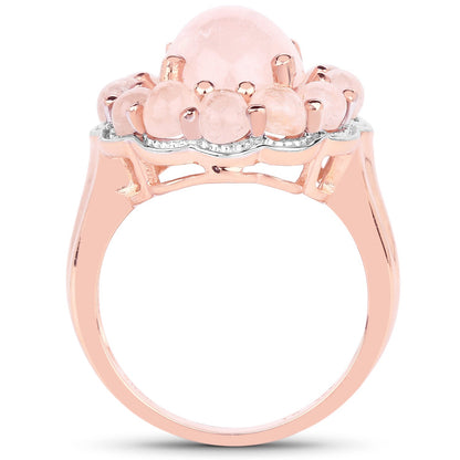 14K Rose Gold Plated 6.76 Carat Genuine Morganite .925 Sterling Silver Ring Bids.com
