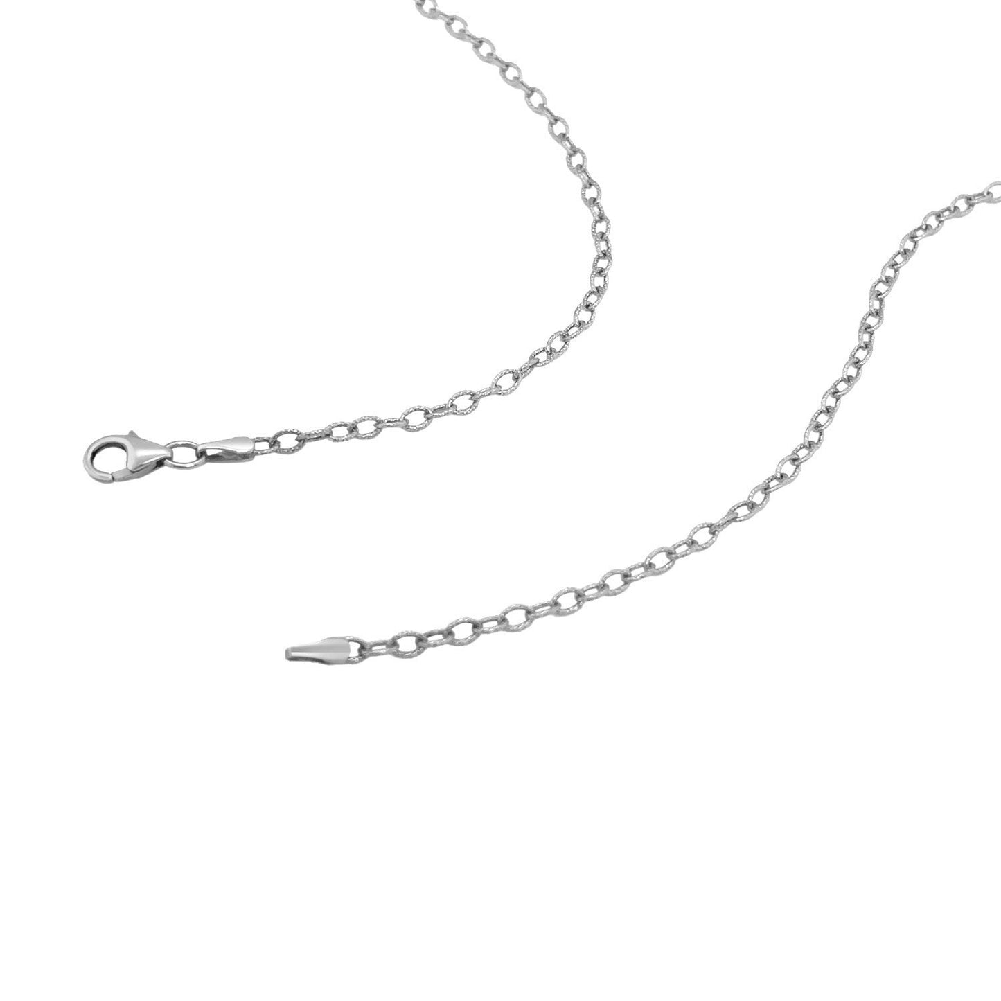 2.5mm 14k White Gold Pendant Chain with Textured Links Bids.com