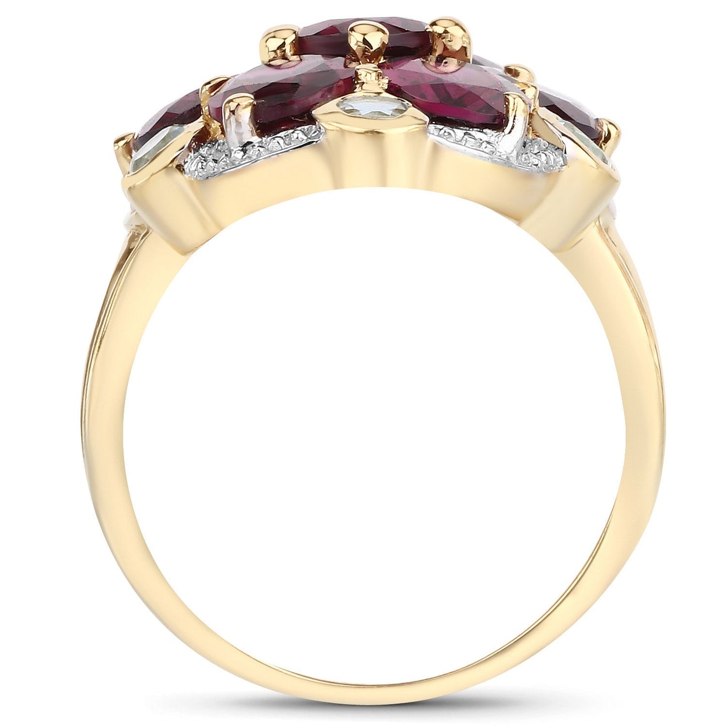 11.22 Carat Genuine Rhodolite and Blue Topaz .925 Sterling Silver Ring Bids.com