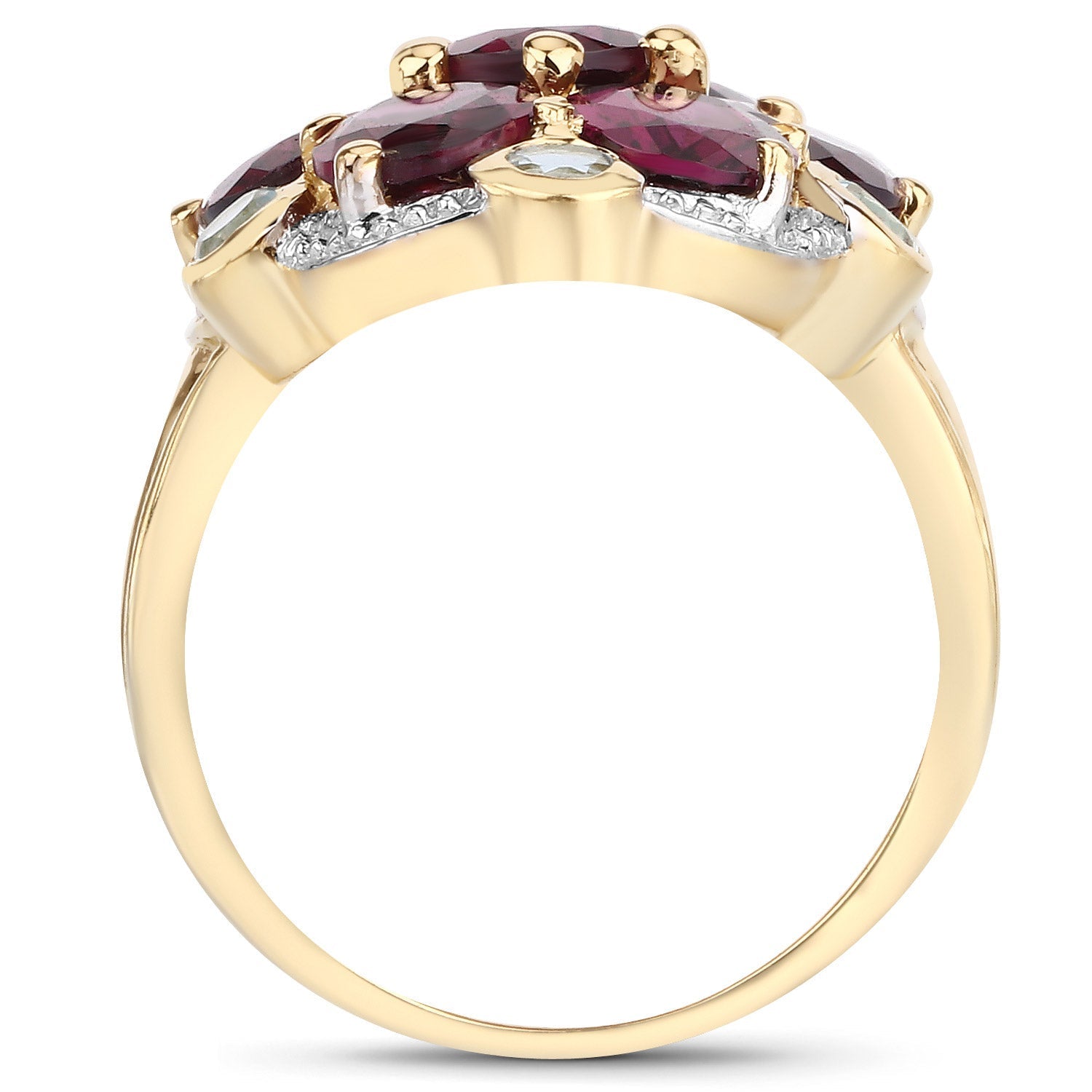 11.22 Carat Genuine Rhodolite and Blue Topaz .925 Sterling Silver Ring Bids.com