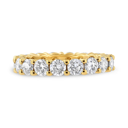 14K Yellow Gold 3.00 Cttw Shared Prong Set Round Cut Diamond Eternity Band (J-K Color, VS1-VS2 Clarity) - Ring Size 7 Bids.com