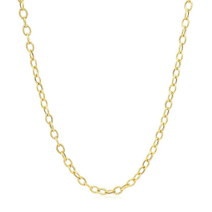 2.5mm 14k Yellow Gold Pendant Chain with Textured Links Bids.com