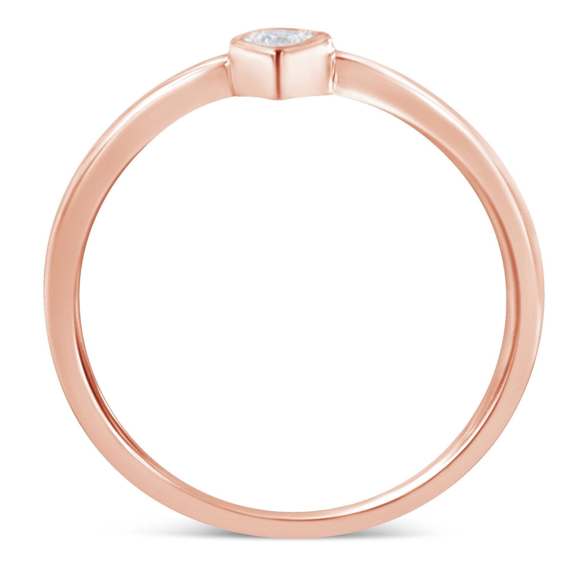 14K Rose Gold Plated .925 Sterling Silver 1/20 Carat Diamond Teardrop Pear-Shaped Miracle Set Petite Fashion Ring (J-K Color, I1-I2 Clarity) - Size 6 Bids.com