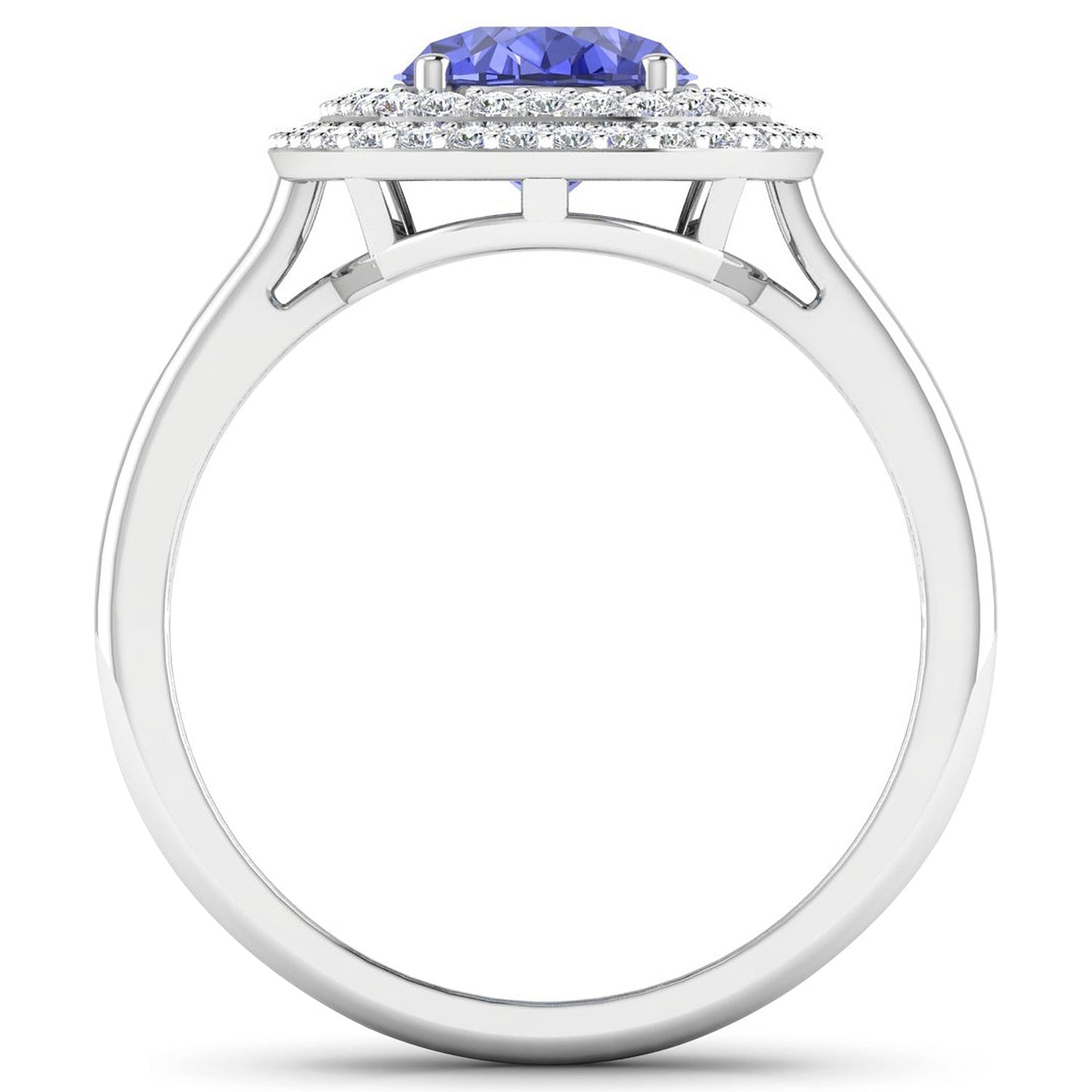 2.02 Carat Genuine Tanzanite and White Diamond 14K White Gold Ring Bids.com