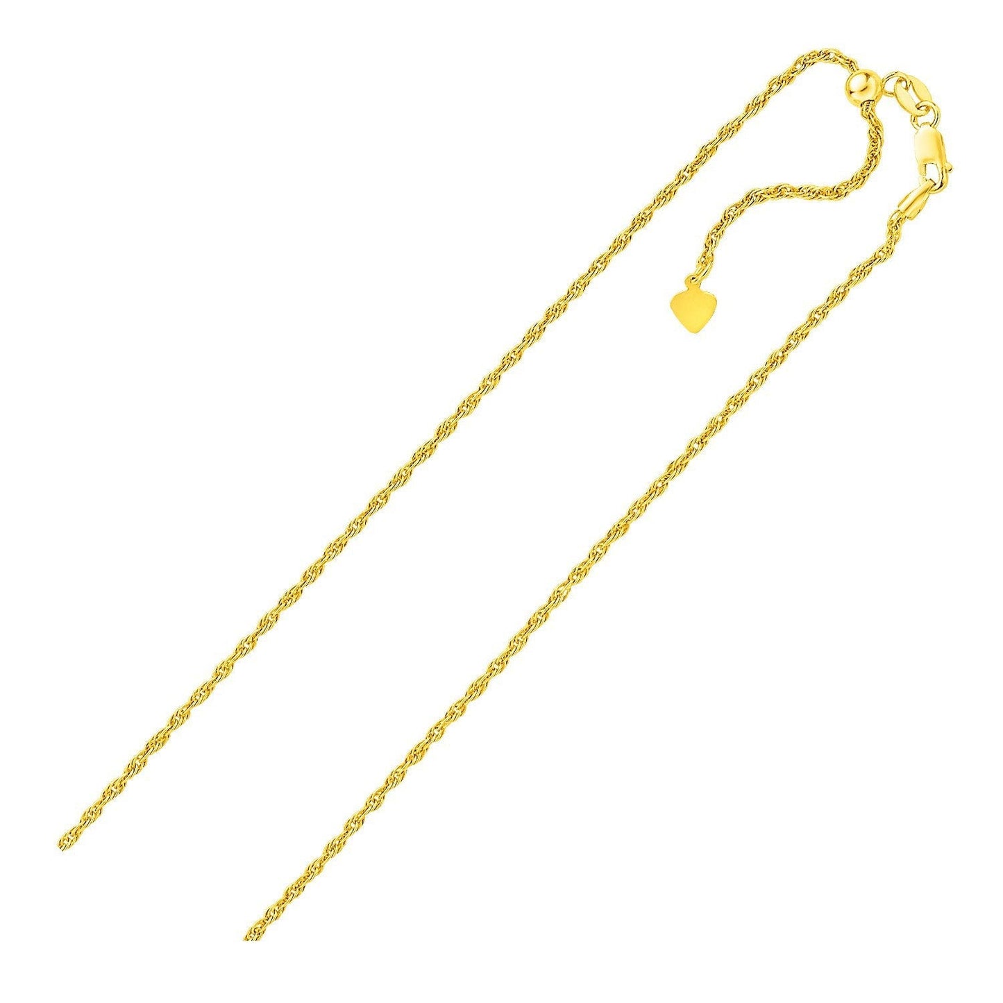 Sterling Silver in Yellow Finish 1.5mm Adjustable Rope Chain Bids.com