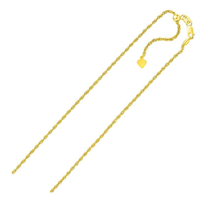 Sterling Silver in Yellow Finish 1.5mm Adjustable Rope Chain Bids.com