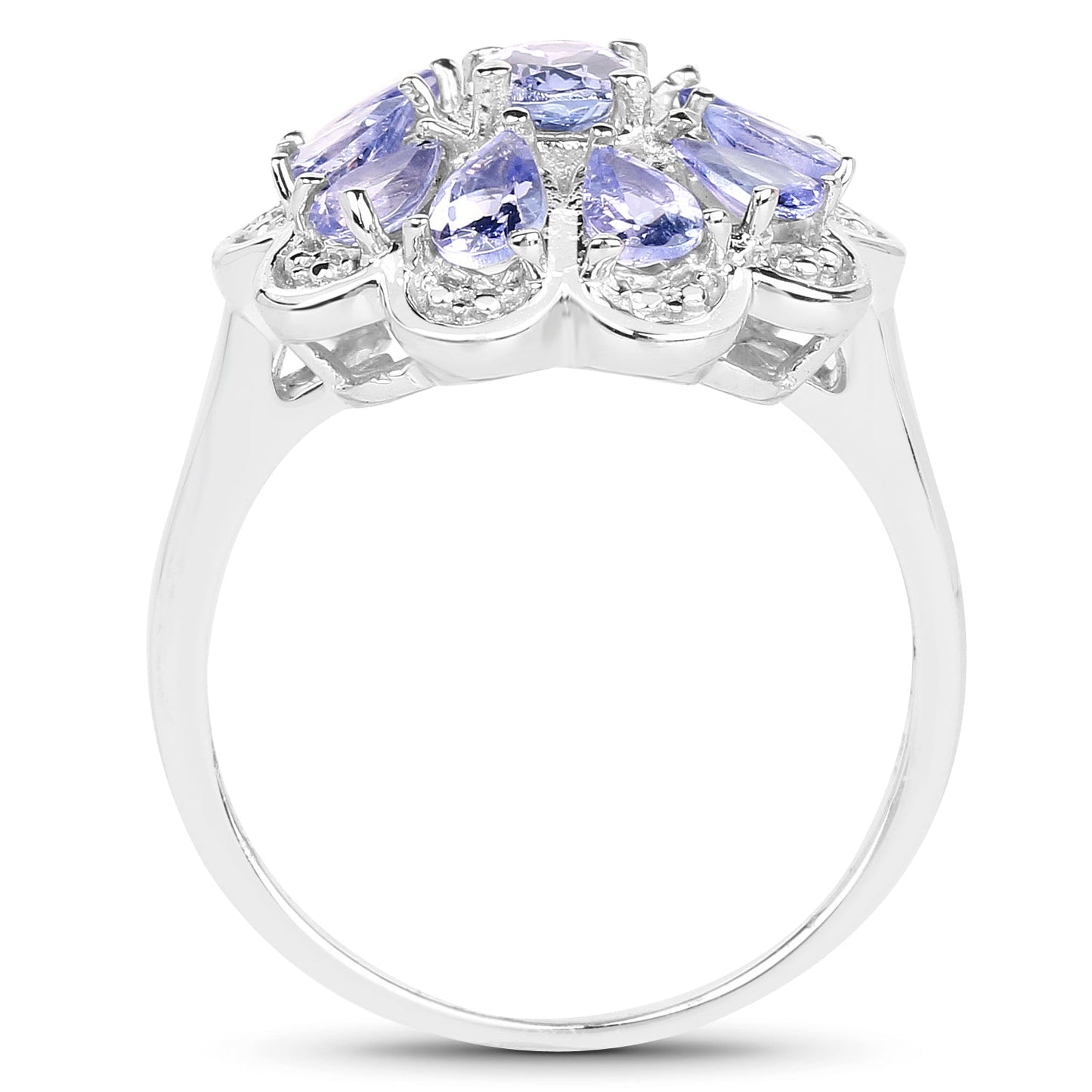 1.84 Carat Genuine Tanzanite .925 Sterling Silver Ring Bids.com
