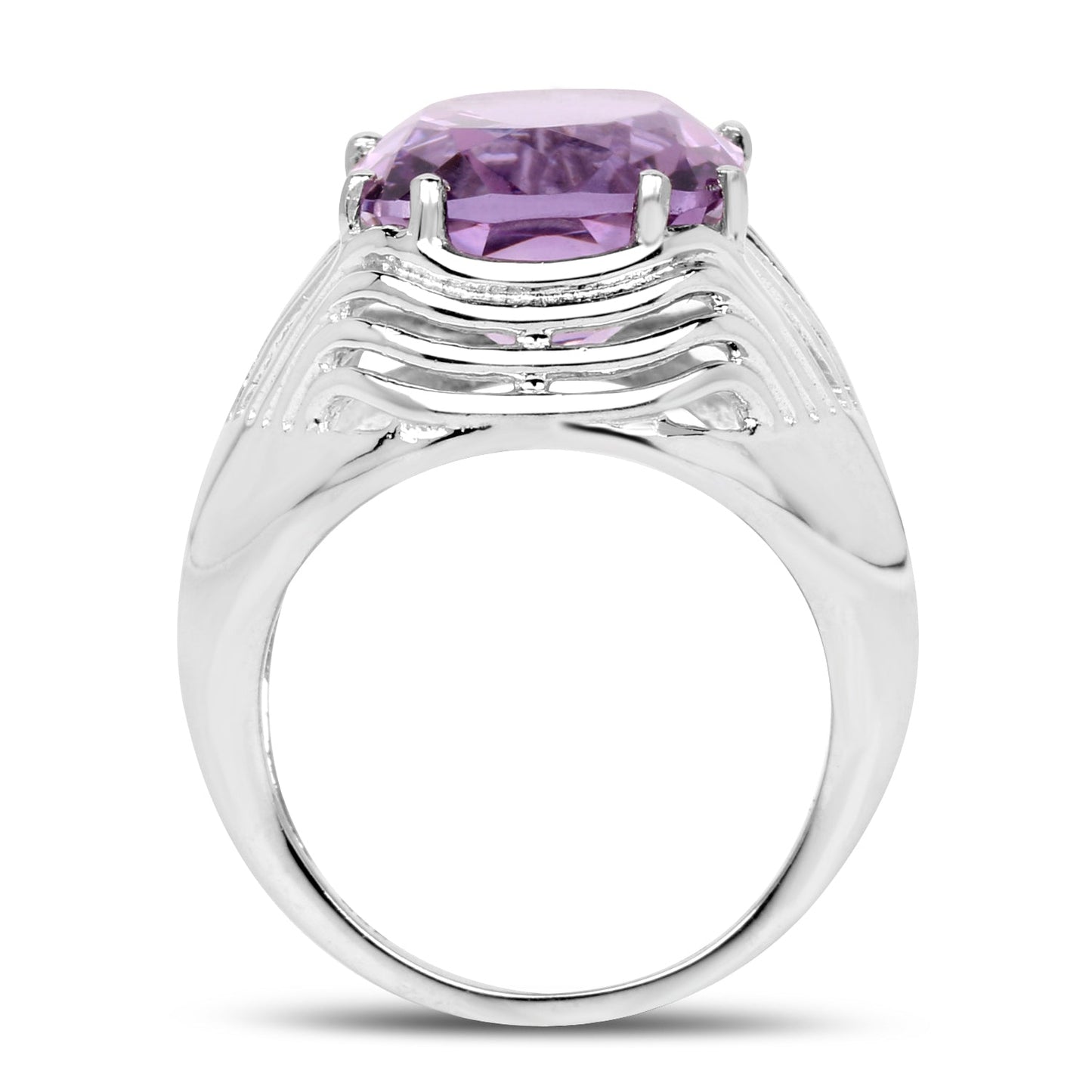 10.02 Carat Genuine Amethyst .925 Sterling Silver Ring Bids.com